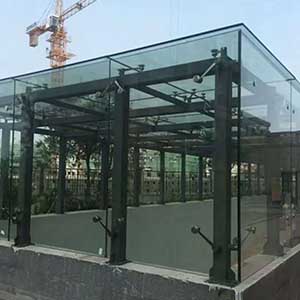 Glass Skylight Canopy Case with Stainless Steel Spider Fittings in Buenos Aires, Argentina