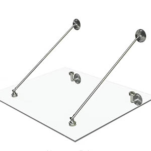 14mm Stainless Steel Tension Rod for Glass Canopy | Wall Support Rod