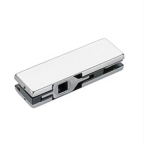 Frameless Glass Door Accessory – Stainless Steel Cover Plate with Polished Glass Door Patch Fitting