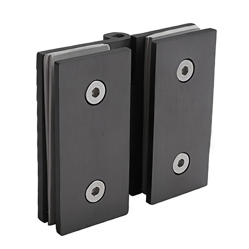 Premium Frameless Shower Door Hinge: 180° Outer Folding Glass-to-Glass Bracket (Matte Black & Gunmetal)