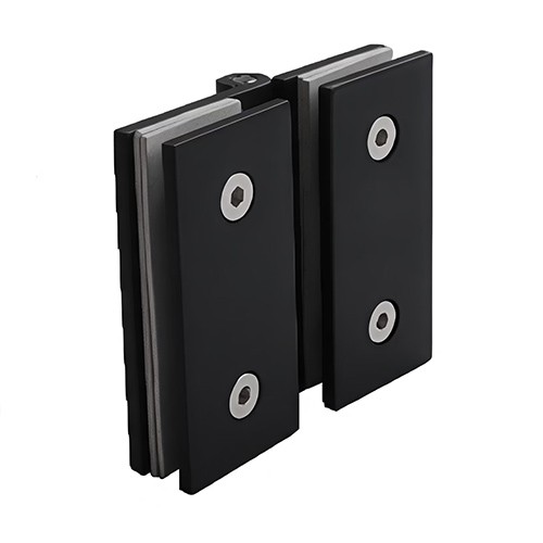 Premium Frameless Shower Door Hinge: 180° Outer Folding Glass-to-Glass Bracket (Matte Black & Gunmetal)