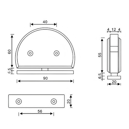 Heavy-Duty Stainless Steel Wall Mount Shower Door Pivot Hinge