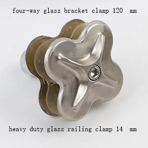 J03 RL Four‑Way Adjustable Stainless Steel Glass Clamp