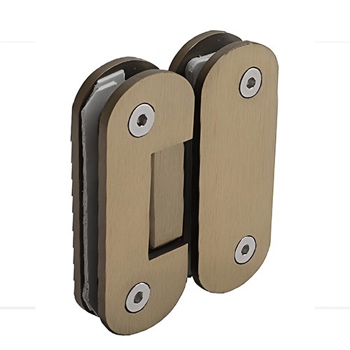 JC-A01/A02 180-Degree Semicircle Stainless Steel Glass-to-Glass Shower Hinge (Gold/Gun Ash)