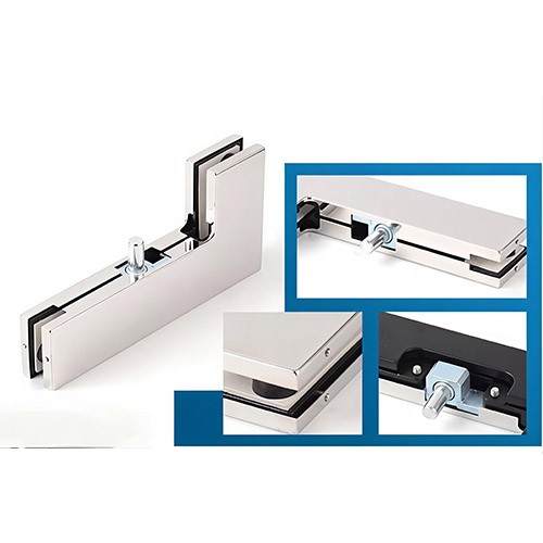 L-Shape Aluminum Pivot Overpanel Patch Fitting for Frameless Swing Glass Door