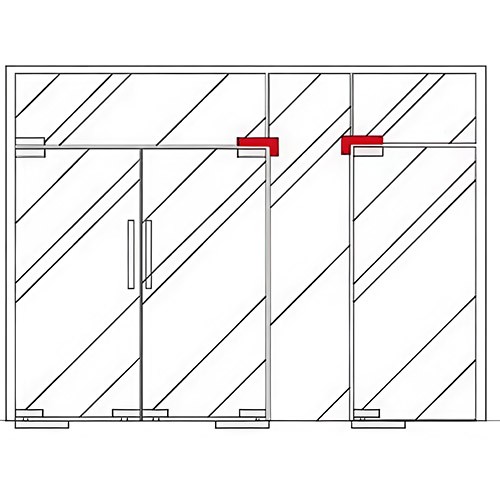 L-Shape Aluminum Pivot Overpanel Patch Fitting for Frameless Swing Glass Door