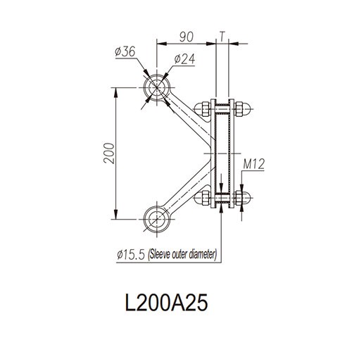 SSHW L200A Fin Spider Fitting for Glass Fins