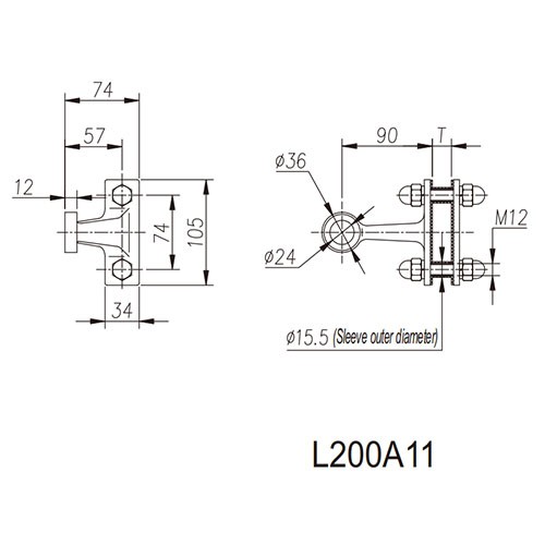 SSHW L200A Fin Spider Fitting for Glass Fins