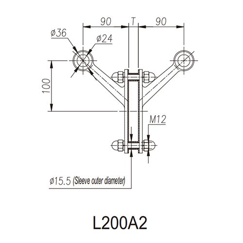 SSHW L200A Fin Spider Fitting for Glass Fins