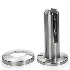 YC01 Series Round Glass Clamp Spigot – 160mm Stainless Steel Pool Fence Post for Frameless Glass Installation