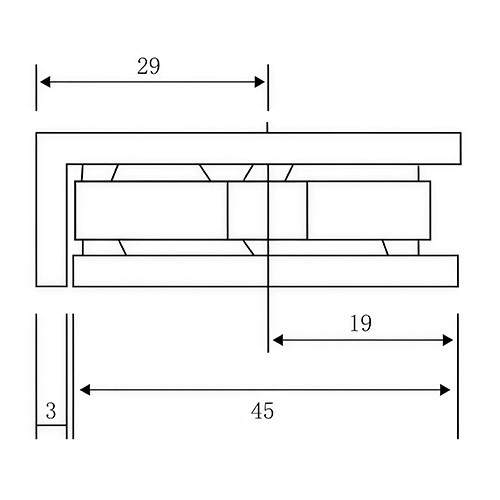 Square Single Hole 0 Degree Shower Glass Clamp JC-112